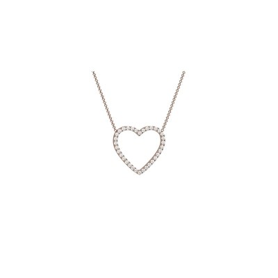 Collana cuore con diamanti in oro 18kt [c43a7b0e]