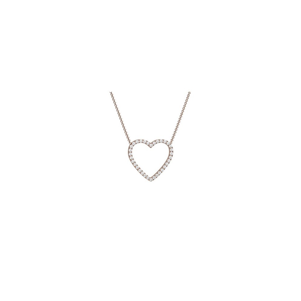 Collana cuore con diamanti in oro 18kt [c43a7b0e]