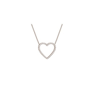 Collana cuore con diamanti in oro 18kt [c43a7b0e]