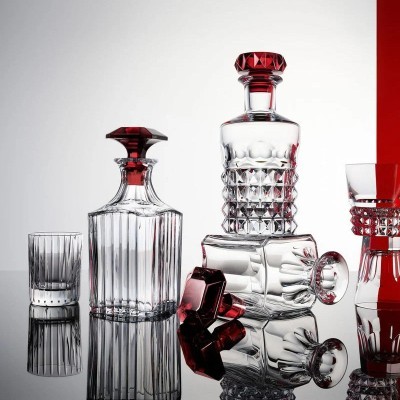 Decanter per whisky Harmonie trasparente e rosso [0f4c3705]