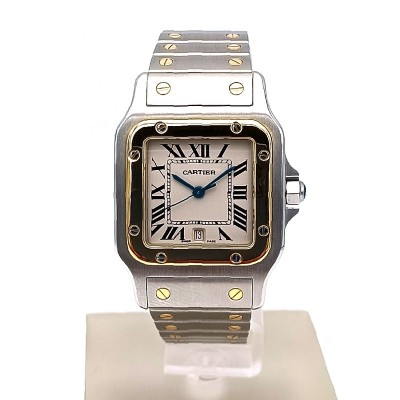 Cartier Santos Galbée medio Oro e Acciaio [5e4292d0]