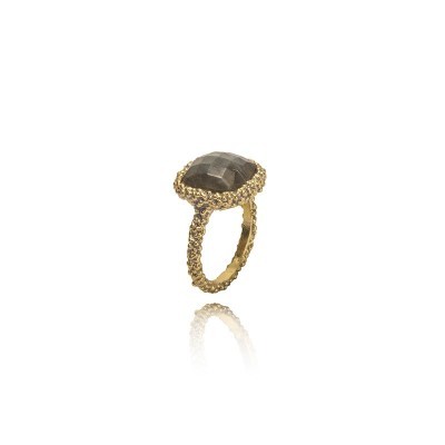 Anello Grace Ottone Grigiosole Labradorite [ca15c4e2]