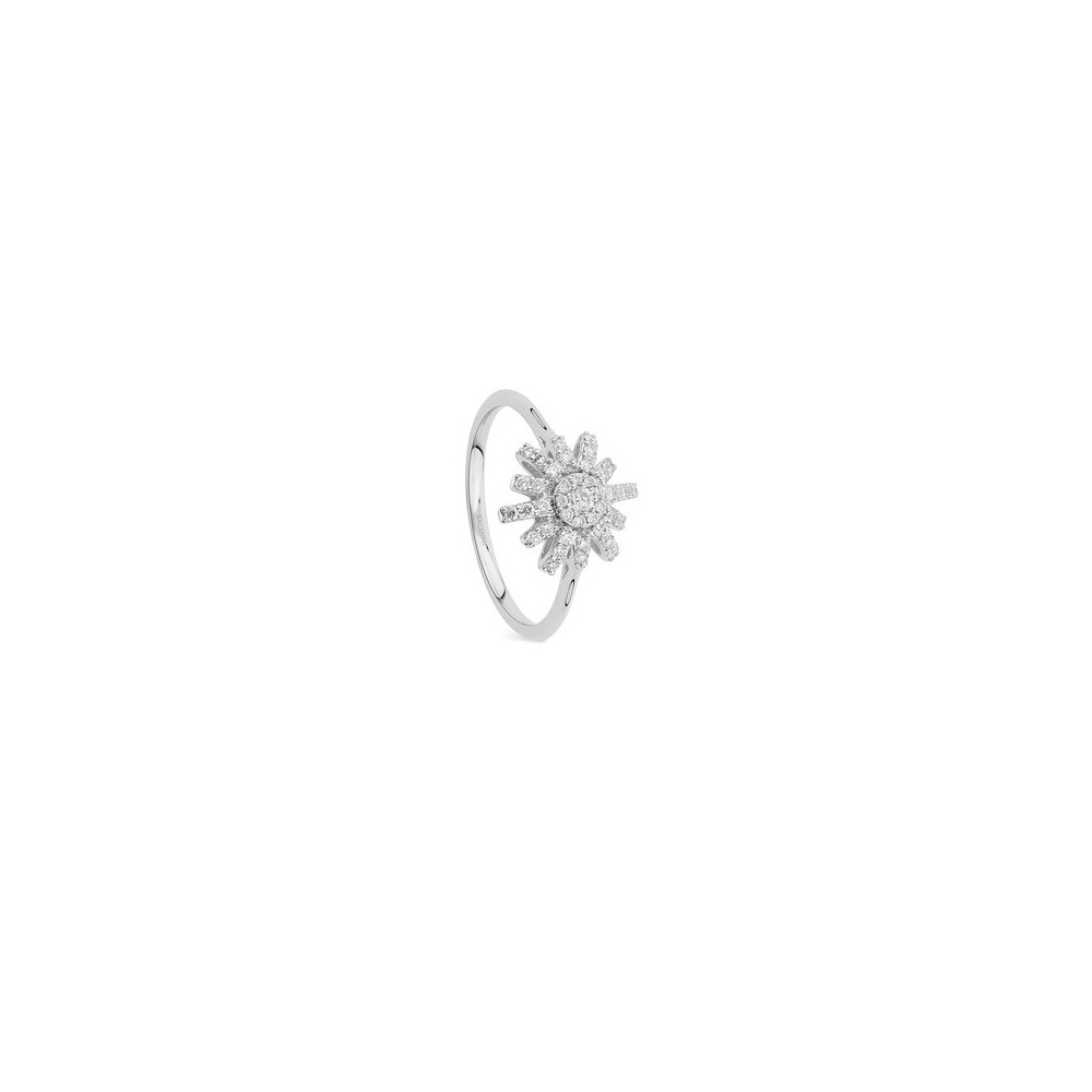 Anello Sole oro bianco con diamanti [965f802a]