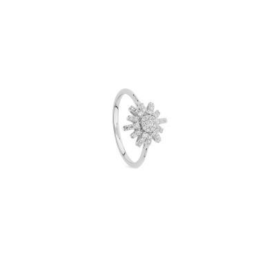 Anello Sole oro bianco con diamanti [965f802a]