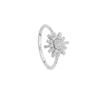 Anello Sole oro bianco con diamanti [965f802a]