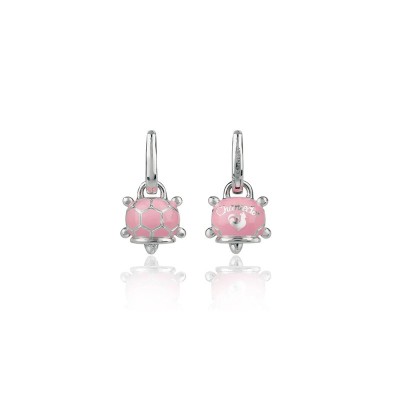 Orecchini tartaruga argento e smalto rosa [b9ba17f7]