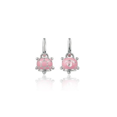 Orecchini tartaruga argento e smalto rosa [b9ba17f7]