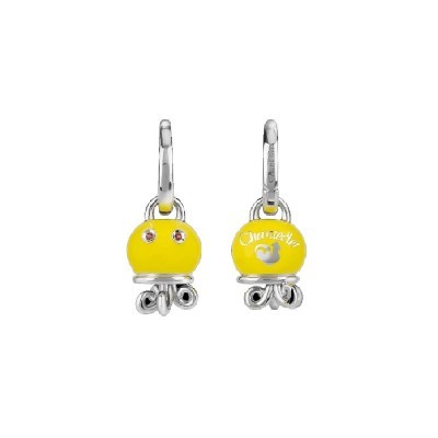 Coppia Orecchini Polipo Argento e Smalto giallo [e7308cfb]