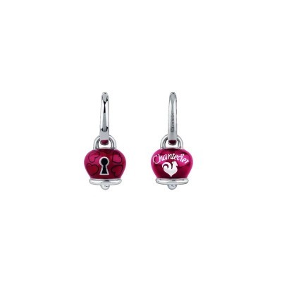 Orecchini Campanella Smalto Rosso Lucchetto [23a9519d]