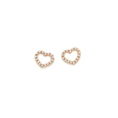 Orecchini tappabuco con cuore e diamanti [c3fe3681]