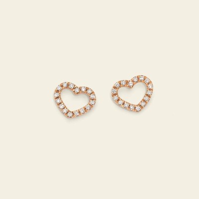 Orecchini tappabuco con cuore e diamanti [1ad8758c]
