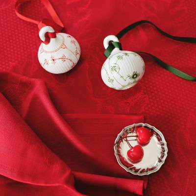 Pallina di Natale Fluted Rosso 9,5 cm [58b87159]