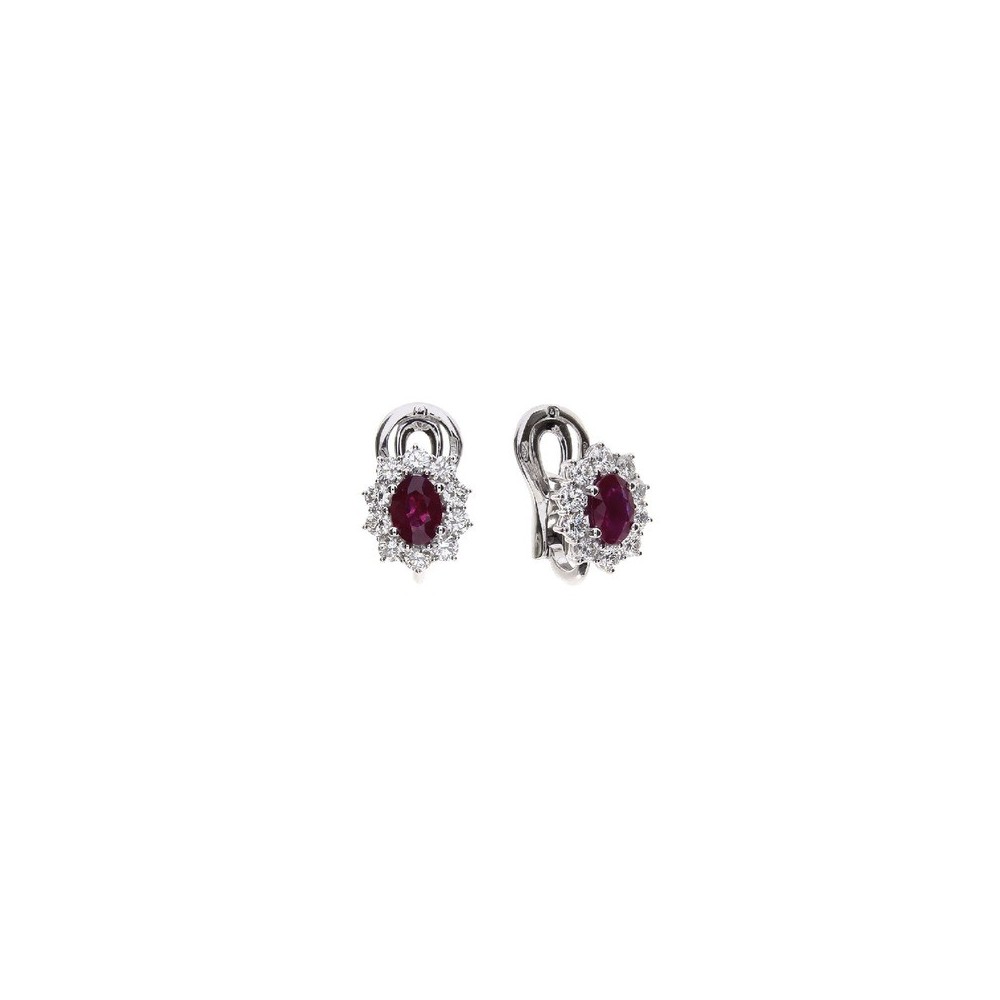 Orecchini Damiani Gemme oro bianco diamanti rubino [f703a1d1]