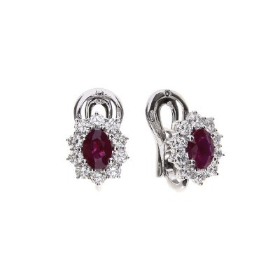 Orecchini Damiani Gemme oro bianco diamanti rubino [f703a1d1]